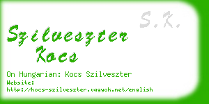 szilveszter kocs business card